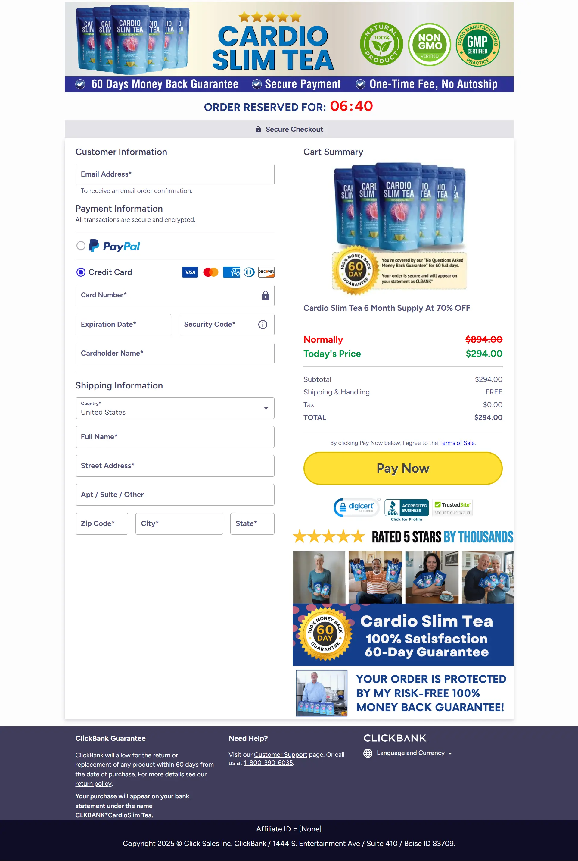 Cardio Slim Tea Orders Buy